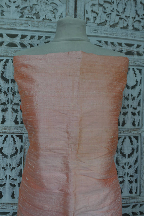 Peach Silk Raw Silk Fabric - 3.9 Metres