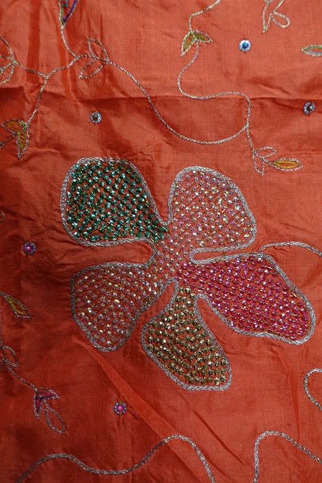 Bright Orange Vintage Pure Silk Suit - New