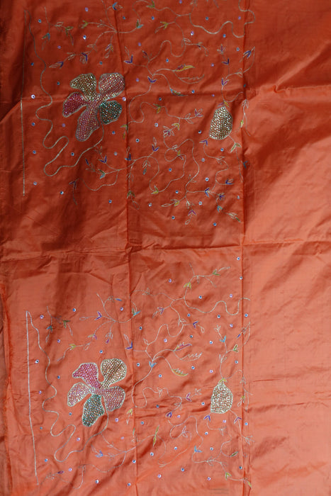 Bright Orange Vintage Pure Silk Suit - New