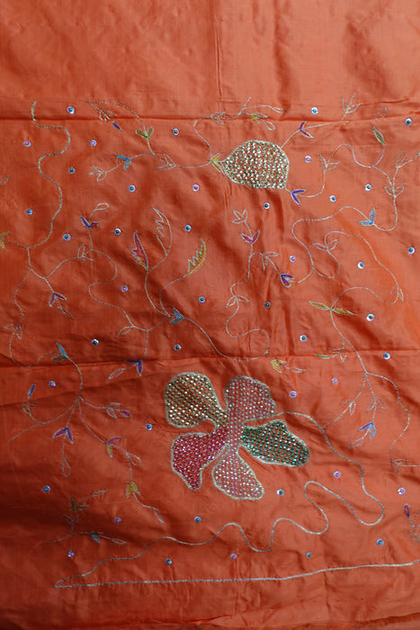 Bright Orange Vintage Pure Silk Suit - New