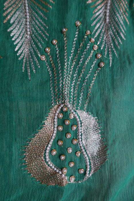 Light Mint Green Pure Silk Suit With Matching Dupatta - New
