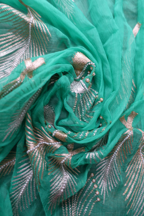 Light Mint Green Pure Silk Suit With Matching Dupatta - New