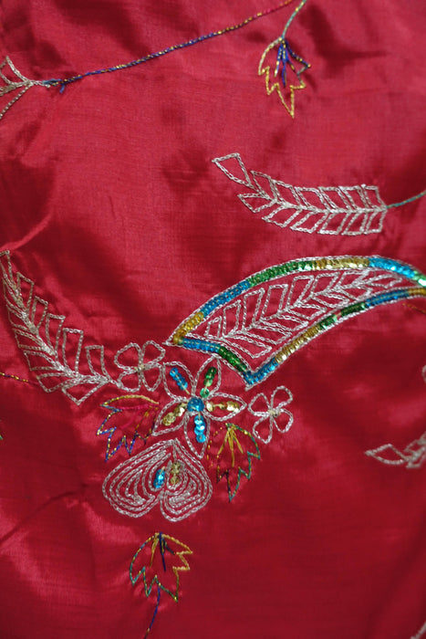 Red Crepe Unstitched Suit Vintage