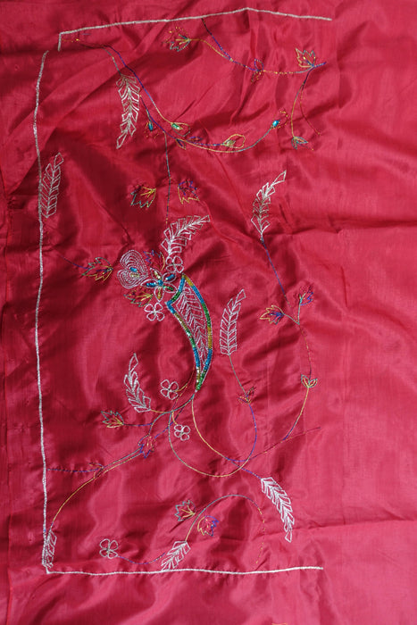 Red Crepe Unstitched Suit Vintage