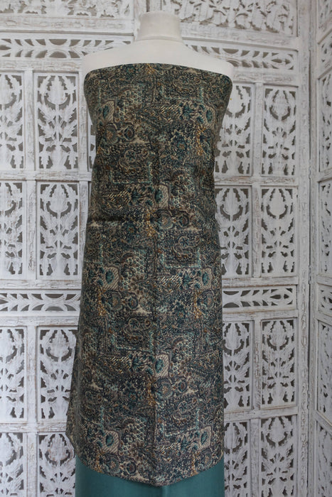 Green Woven Winter Unstitched Suit - 5-6 Metres