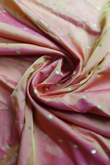 Orange Toned Silk Blend Fabric - New