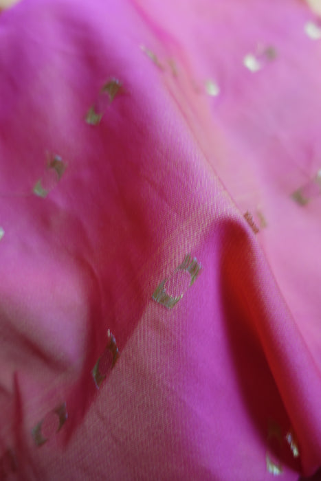 Orange Toned Silk Blend Fabric - New