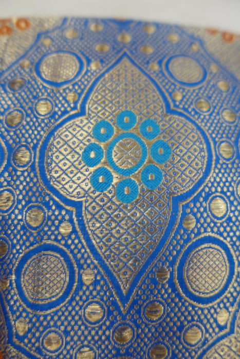 Royal Blue Vintage Banarsi Silk Fabric Unstitched Suit - New