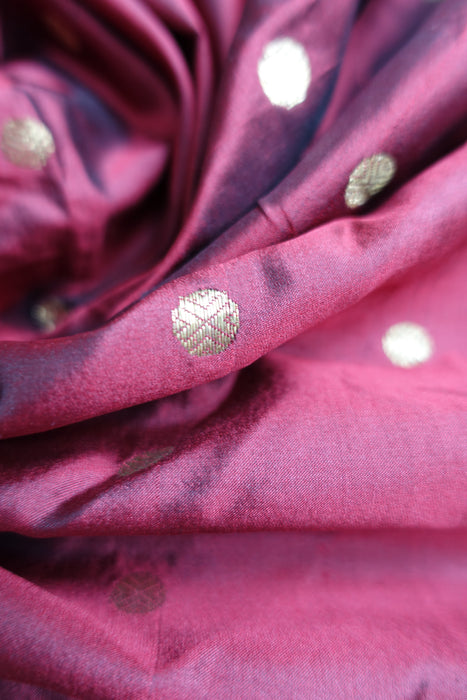 Maroon Vintage Pure Silk Fabric