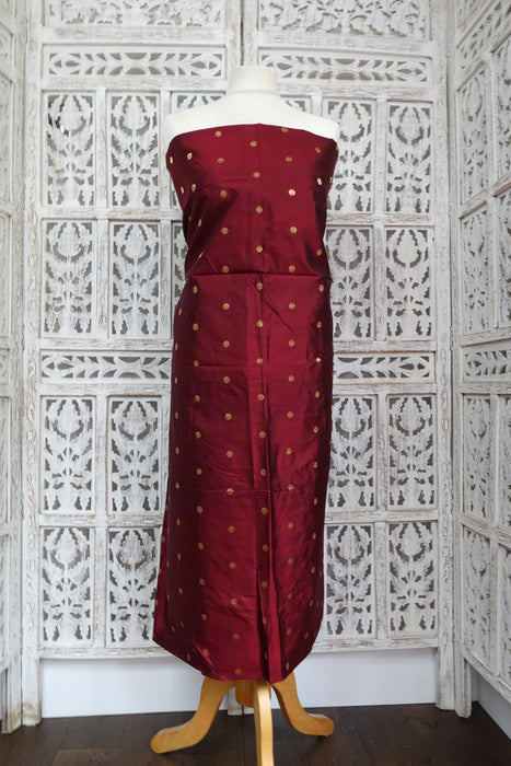 Maroon Vintage Pure Silk Fabric