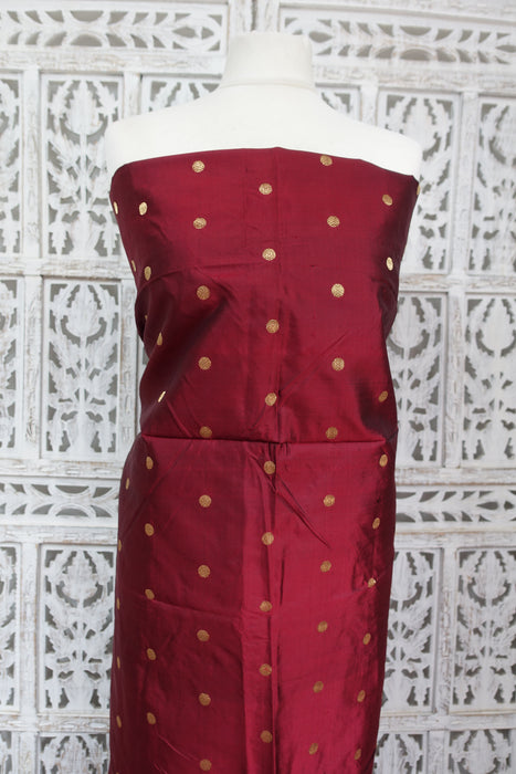 Maroon Vintage Pure Silk Fabric