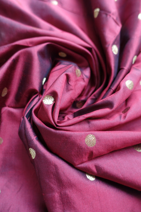 Maroon Vintage Pure Silk Fabric