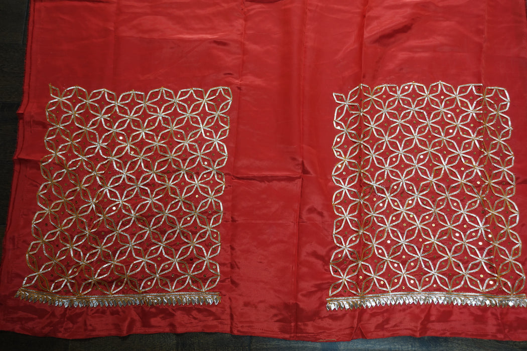 Red Vintage Wedding Suit And Dupatta - New