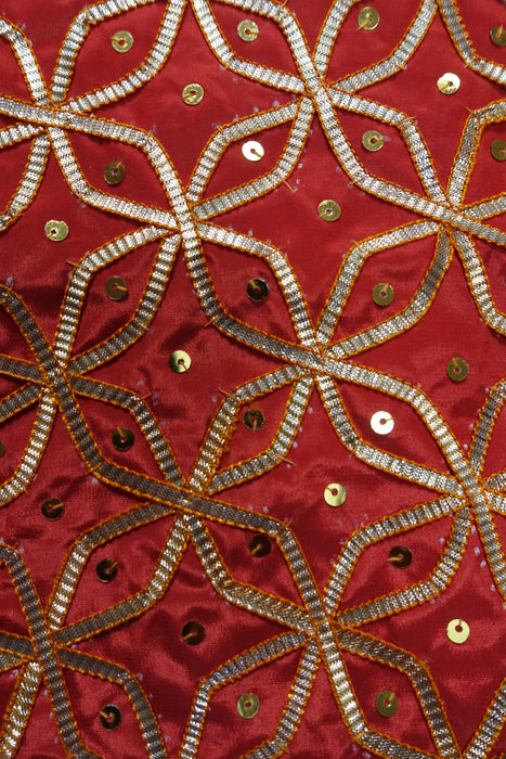 Red Vintage Wedding Suit And Dupatta - New