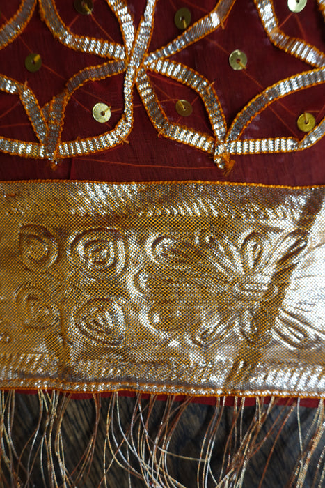 Red Vintage Wedding Suit And Dupatta - New