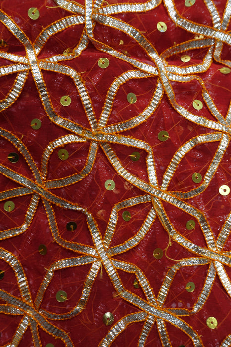 Red Vintage Wedding Suit And Dupatta - New