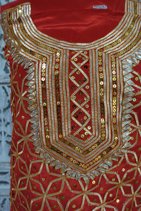 Red Vintage Wedding Suit And Dupatta - New