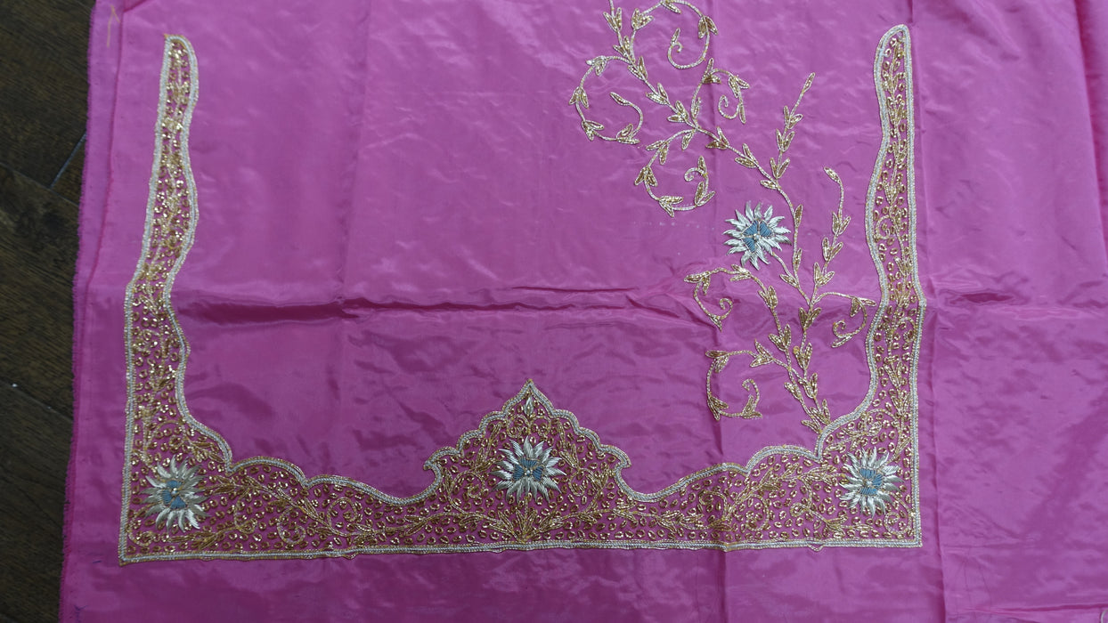 Pink Crepe Vintage Unstitched Suit With Matching Dupatta - New