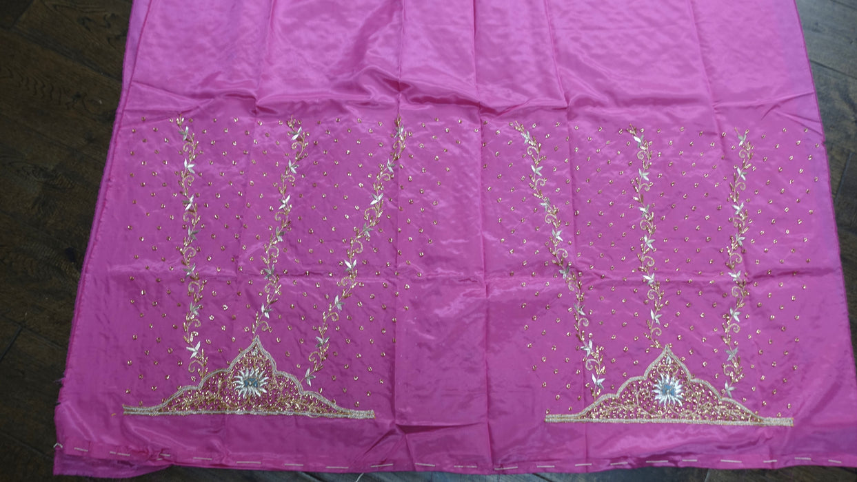 Pink Crepe Vintage Unstitched Suit With Matching Dupatta - New