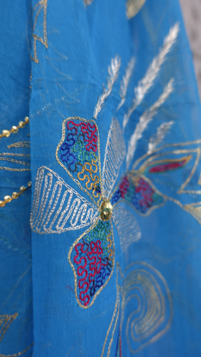 Blue Raw Silk Vintage Unstitched Suit - New