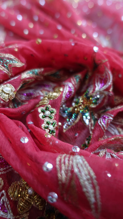 Red Silk Vintage Unstitched Wedding Suit - New