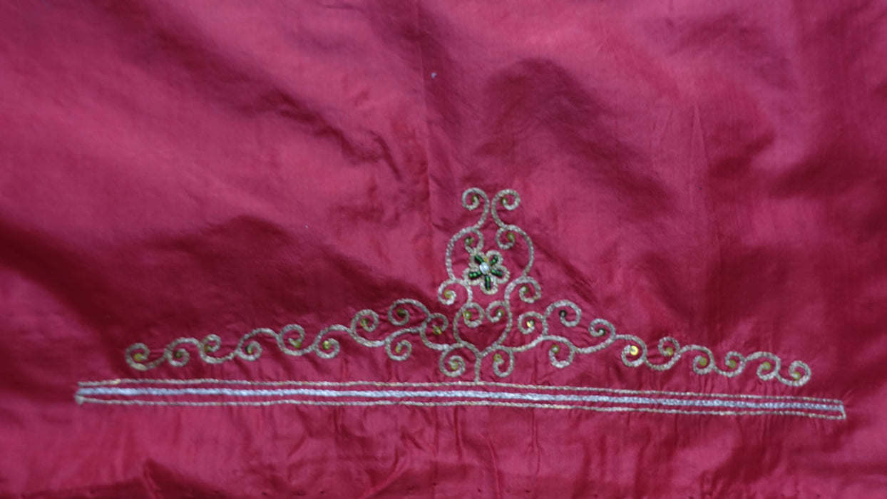 Red Silk Vintage Unstitched Wedding Suit - New