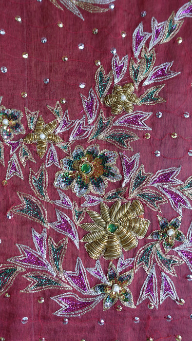 Red Silk Vintage Unstitched Wedding Suit - New