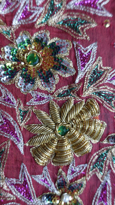 Red Silk Vintage Unstitched Wedding Suit - New