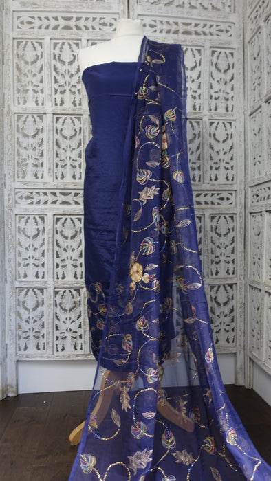 Dark Blue Vintage Unstitched Suit - New