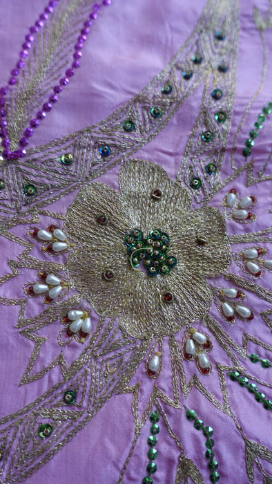 Baby Pink Silk Vintage Unstitched Suit - New