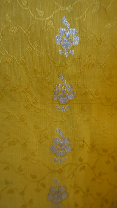 Yellow Banarsi Brocade Vintage Unstitiched Suit - New