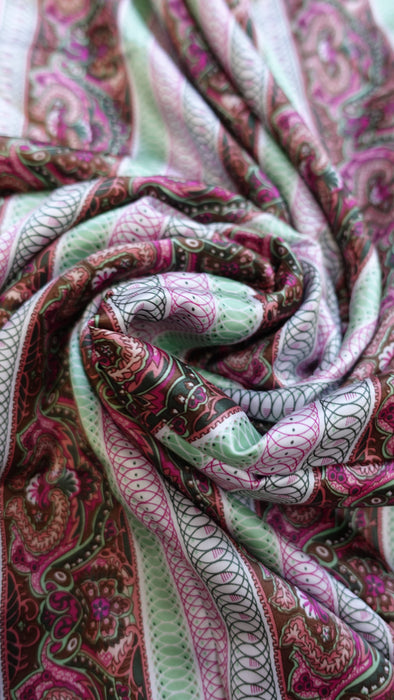 Paisely Stripe Silky Fabric - New