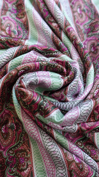Paisely Stripe Silky Fabric - New