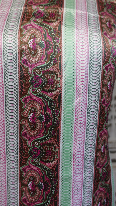 Paisely Stripe Silky Fabric - New