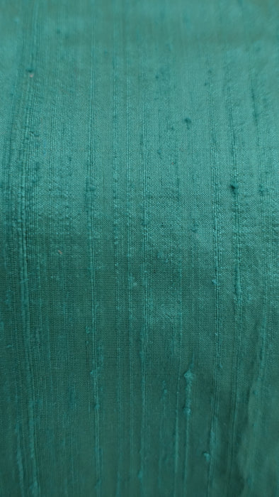 Dark Jade Pure Raw Silk Fabric - New