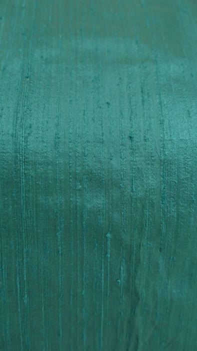 Dark Jade Pure Raw Silk Fabric - New