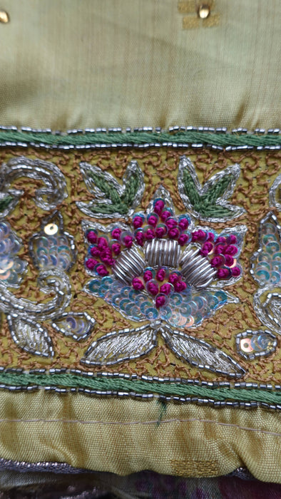 Yellow Chanderi Silk Floral Unstitched