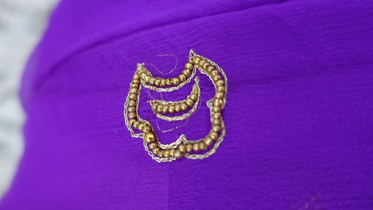 Purple Pure Silk With Pure Silk Chiffon Paisley Design Dupatta