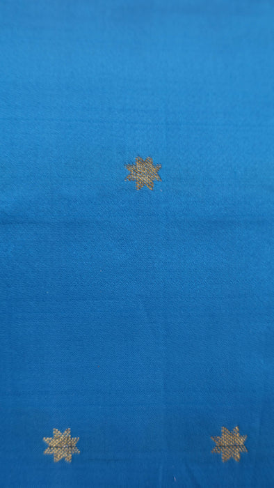 Peacock Blue Silk Blend With Dupatta