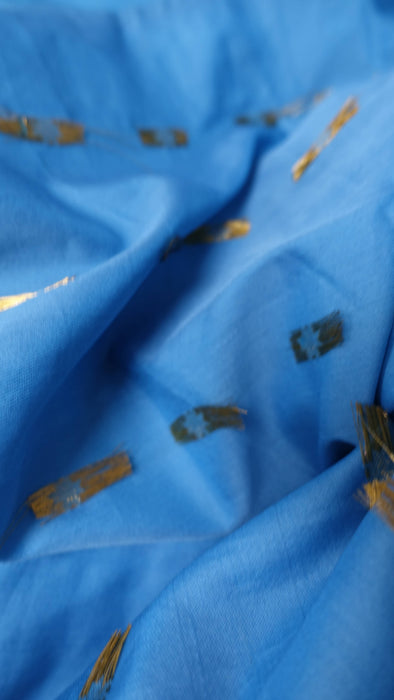 Peacock Blue Silk Blend With Dupatta