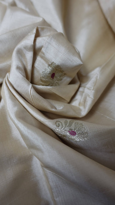Gold Pure Silk With Lighter Coloured Chiffon Dupatta
