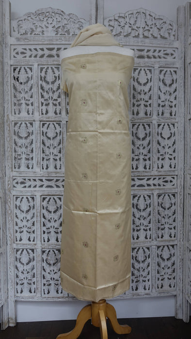 Gold Pure Silk With Lighter Coloured Chiffon Dupatta