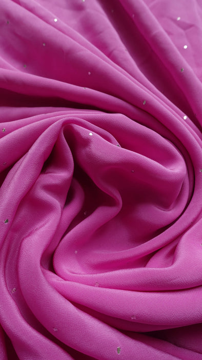 Bright Pink Silk With Mukesh Work And Banarsi Dupatta