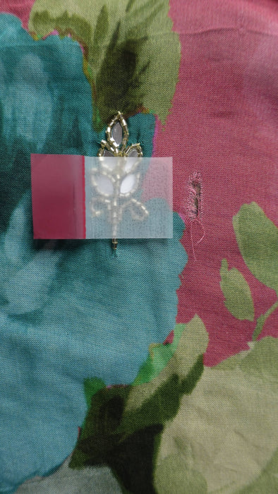 Bright Peach Silk Voile - New With Defects