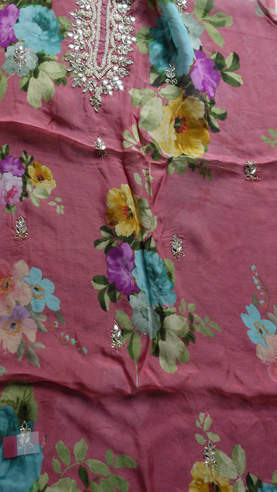 Bright Peach Silk Voile - New With Defects