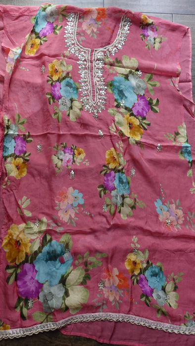 Bright Peach Silk Voile - New With Defects
