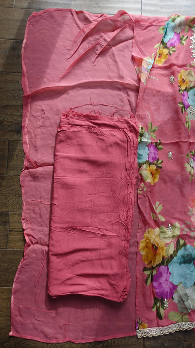 Bright Peach Silk Voile - New With Defects