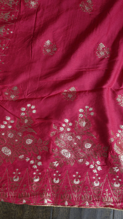 Bright Pink Chanderi Silk - Unstitched