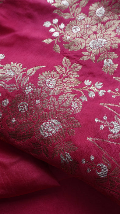 Bright Pink Chanderi Silk - Unstitched