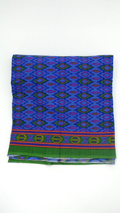 Blue Diamond Print Cotton Fabric -5-6 Metres